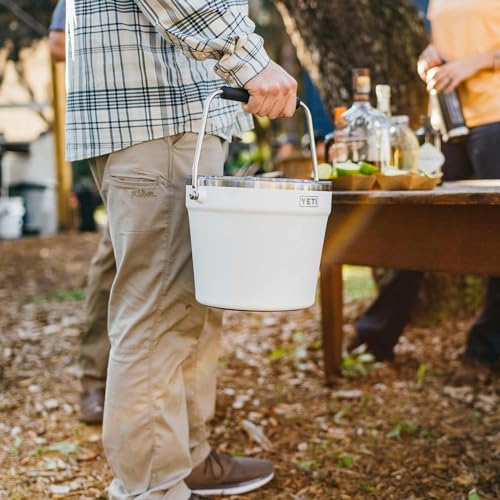 YETI Rambler wiadro na napoje, podwójne ścianki, izolowane próżniowo wiadro na lód z pokrywką, stal nierdzewna