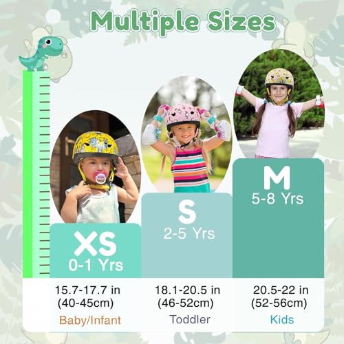 Image of Toddler Bike Helmet with Gloves and Backpack Set, 3 Sizes for Baby Infant to Kids Ages 1-3 3-5 5-8+, Adjustable Boys Girls Bike Helmet for Bicycle /Scooter /Skateboard /Roller Skate