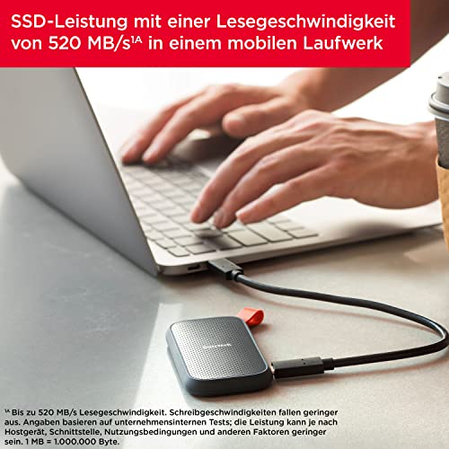 SanDisk Portable SSD 1 TB (externe Festplatte mit SSD Technologie 2,5 Zoll, 520 MB/s Übertragungsraten, robustes… – Bild 5