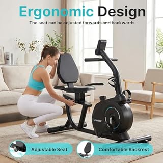 Wenoker Recumbent Exercise Bike for Home App Sync, 16-Level Resistance, Quiet Recumbent Stationary Bikes with Adjustable Seat and LCD Display for Adults & Seniors