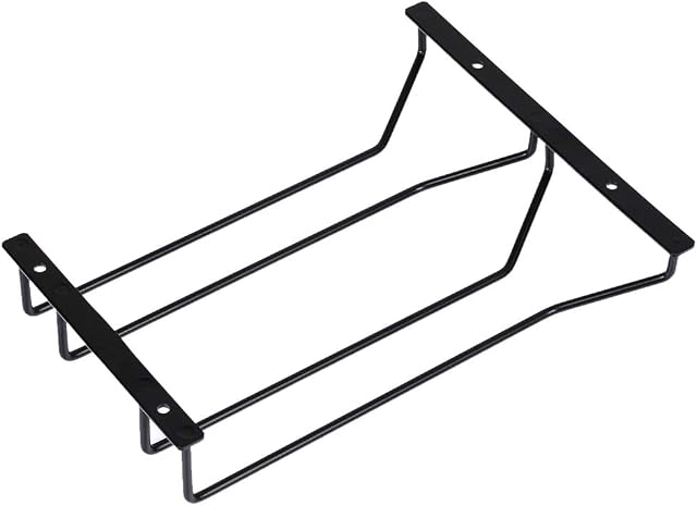 Dianoo Wine Glass Holder, Stemware Rack, Wine Glass Rack Under Cabinet with Screws, 27cm 2 Rows Black