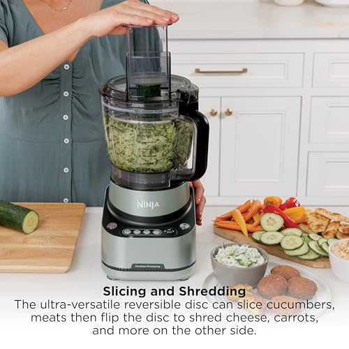 Ninja PrecisionPro 2.1L Food Processor, 4 Auto Presets and Manual Settings, Make Pizza and Bread Dough, Slice Vegetables and More, Dishwasher Safe Parts, Black BZ651UK
