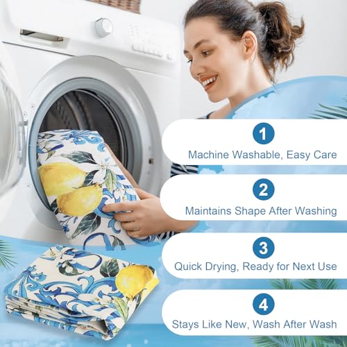 Hejo Blue Lemon Summer Table Runner, Durable Print Table Runner – Machine Washable 40x250cm for Kitchen, Dining, Garden Parties & Outdoor Gatherings - Image 6