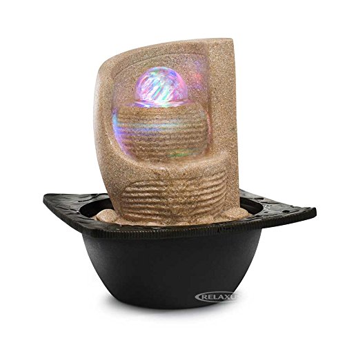 Relaxus Decor Desk Zen Fan Indoor Water Fountain with LED