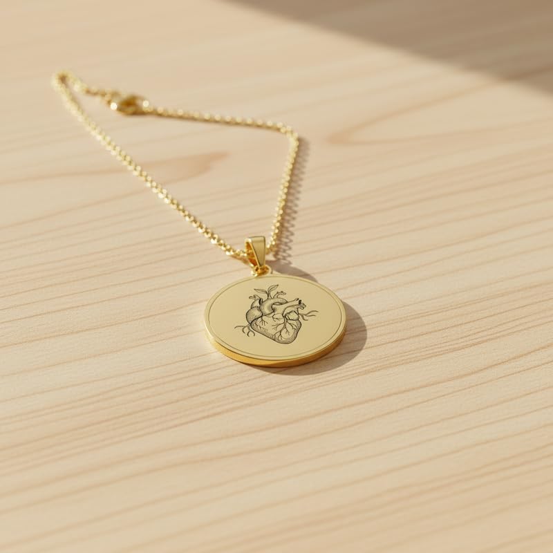 Collier pendentif cœur argent anti-ternissement chaîne câble 45 cm robuste