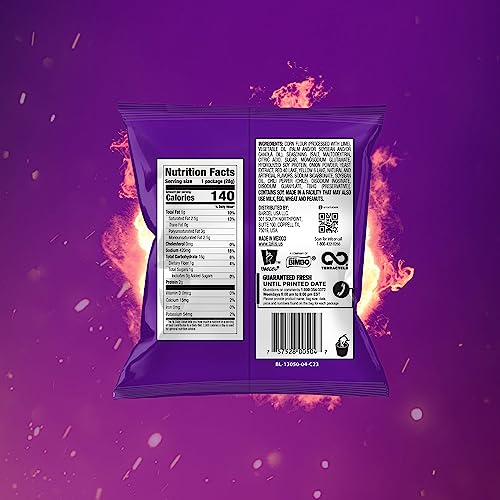Takis Fuego Rolled Spicy Tortilla Chips, Hot Chili Pepper Lime Flavored Hot Chips, Multipack 40 Individual Bags, 1 Ounce Each #TOP5
