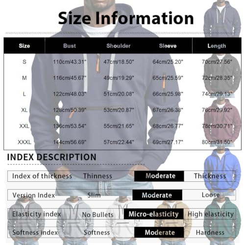 Hoodies for Men Quarter Zip Pullover Cargo Tactical Hooded Sweatshirt - image 3
