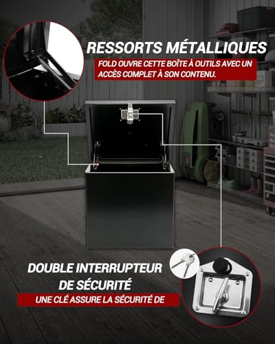 Boîte à outils pour camion anti-vol avec verrou de compression robuste - 5