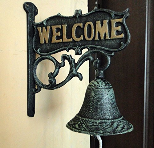 Welcome Doorbell Vintage Cast Iron Wrought Iron Garden Wall Decorations