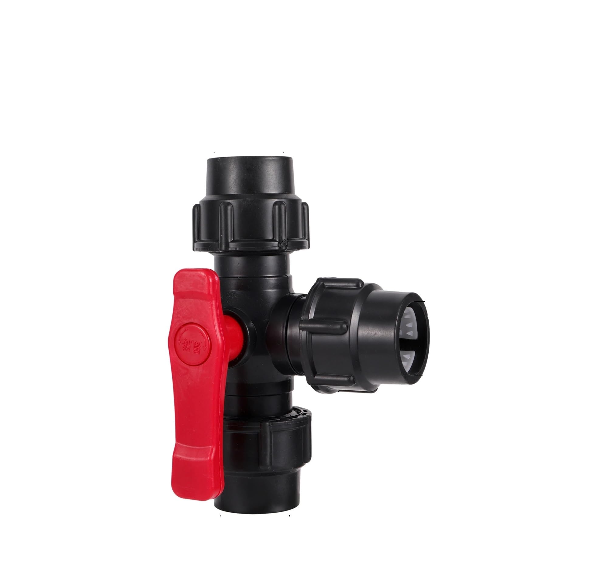 Conector rápido de tubería de PE con válvula de 20/25/32/40/50 mm, Codo Reductor, unión de tubería de Agua, plástico, for riego agrícola, Accesorios de PE y PVC.(Plastic tee Valve 50mm)