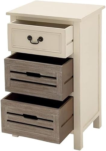 Miniatura 4 de Urban Designs Cape Cod - Mesita de noche con 3 cajones de almacenamiento de dos tonos