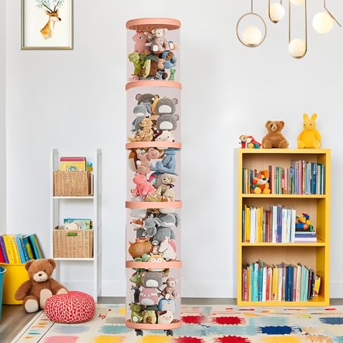 Tube de rangement pour jouets et animaux en peluche vertical transparent - 4
