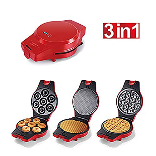 Sandwich- und Waffeleisen, 3 in 1 Elektrischer Waffeleisen mit 3 Austauschbaren Antihaft-Auskleidungsplatten (Donut… – Bild 3