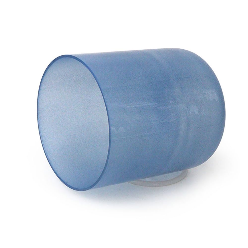 Tibetische Klangschale aus Kristall, transparent, blau, 8 Zoll, Klangschale für alchemistische Chakren, Geschenk für Meditation Yoga und Klangheilung, mit gratis Acryl-Schlagzeug und O-Ringen (C Note)