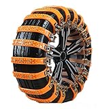 KOAYEF Chaînes à Neige pneus Voiture pour Peugeot 5008 e-5008 3. Gen 2024+,réutilisables réglables chaînes,Chaine Pneu Neige,Chaînes Robustes,A/Orange-10PCS