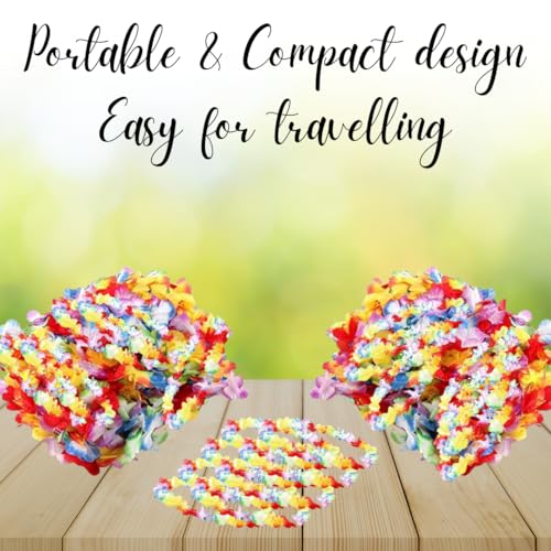 Image of VIROSA 12 Pieces Hawaiian Lei Flower Lei Luau Garland For Tropical Party Hen do Special Occasion Decorations