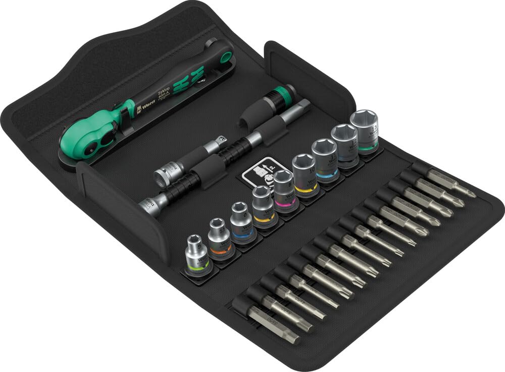 8100 SA 14 Zyklop Comfort Ratchet Set, reversing Lever, 1/4