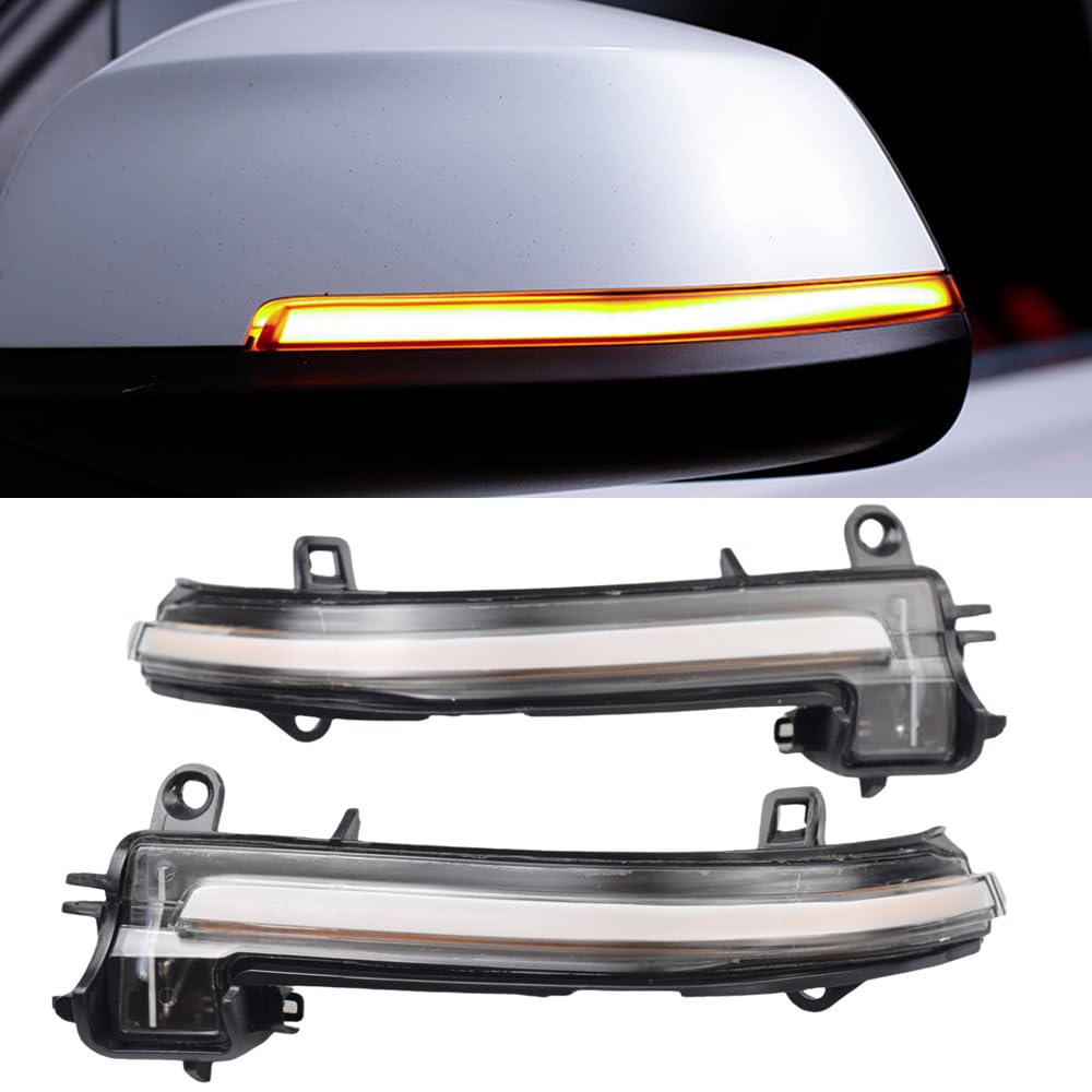 Intermitentes dinámicos LED en el espejo retrovisor para B-MW F20 F30 F31 F21 F22 F23 F32 F33 F34 X1 E84 F36 F87 (transparente)