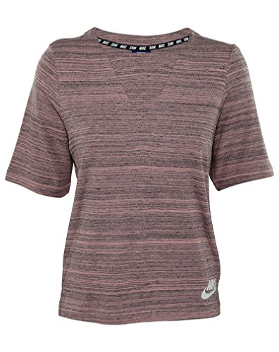 NIKE W NSW Av15 Knt Camiseta de Manga Corta, Mujer, Rosa (Bright Melon/White), S