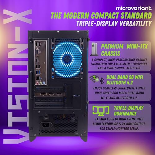 Image of Vision-X Gaming PC | Core I7 7th Gen | RTX 3050-6GB GPU | 16GB RAM | 256GB NVMe SSD | 5G WiFi+BT Dongle | Windows 11 Pro | USB 3.0 /HDMI /VGA Port | Black