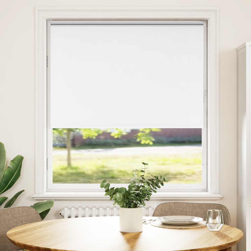 Tenda a rullo oscurante bianca 160x230 cm con tessuto 156,6 cm in poliestere, avvolgibile regolabile con cordino, persiana frangisole per privacy e isolamento termico interno ufficio camera