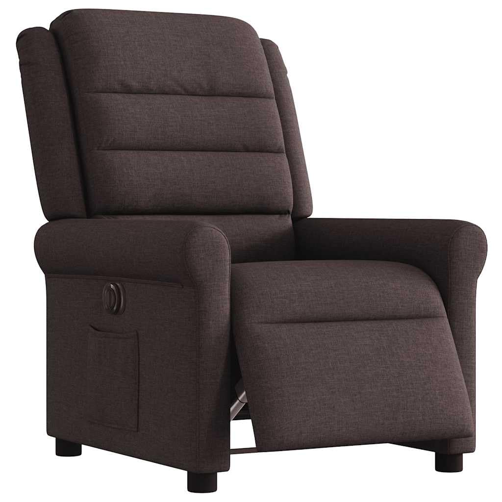 Generico Poltrona Elettrica Reclinabile Marrone Scuro in Tessuto,Mobili,Sedie,Poltrone,Marrone,22.3 kg,3303299