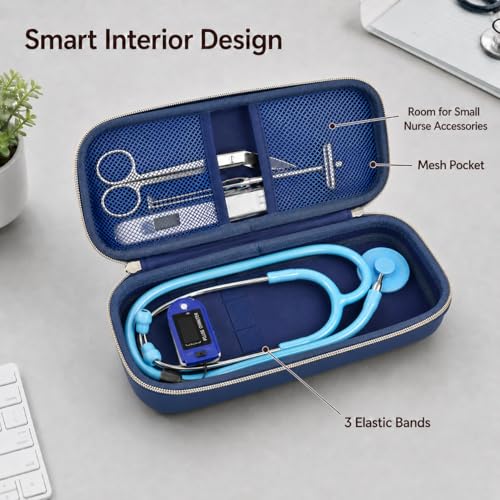 Image of ALKOO Stethoscope Case for 3M Littmann Classic III /Cardiology IV, RoyalBlue | for MDF Acoustica Stethoscopes, for Nurses, Doctors, Nursing School Essentials, Students, Clinic, EMS, Travel, Hard Bag Only