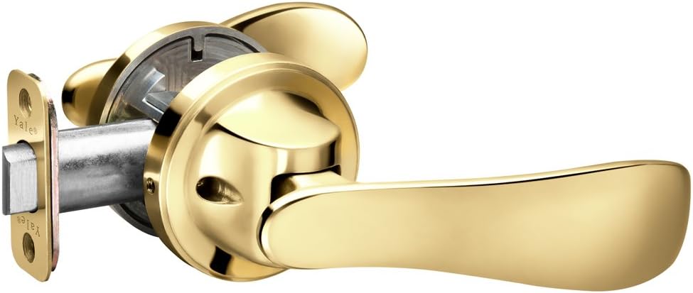 P5101301 Navis Paddle Lever, Hands-Free Opening – Push with Your Hip, Passage, Polished Brass