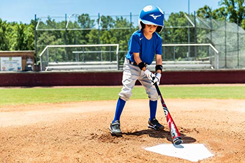 Mizuno Luvas de beisebol MVP para rebatedor juvenil, pequena, branca/vermelha