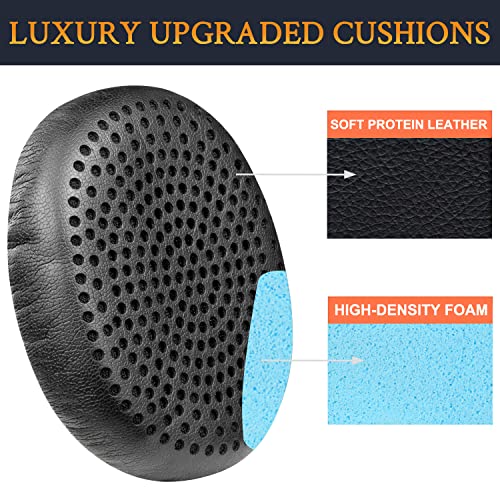 Image of SOULWIT Earpads Replacement for Skullcandy Riff, Riff2 Wired /Wireless On-Ear Headphones, Ear Pads Cushions with Softer Leather, Noise Isolation Foam (Black)