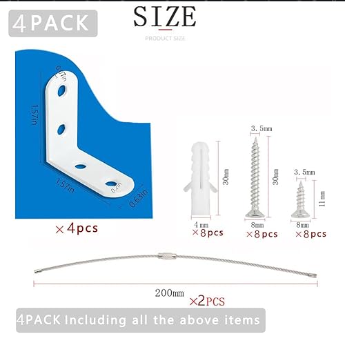 Miniatura 7 de Anclajes para muebles, pequeñas correas estéticas para muebles, aparadores, paredes, anclaje de seguridad para muebles a prueba de niños y bebés, tu