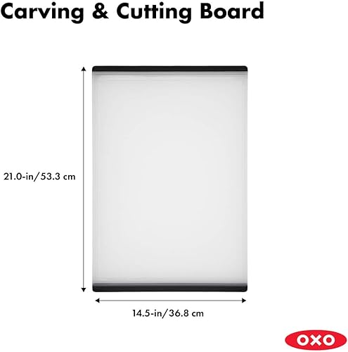 Miniatura 2 de OXO Good Grips - Tabla de cortar y tallar de plástico y Good Grips Juego de 2 tablas de cortar de plástico (paquete de 1)