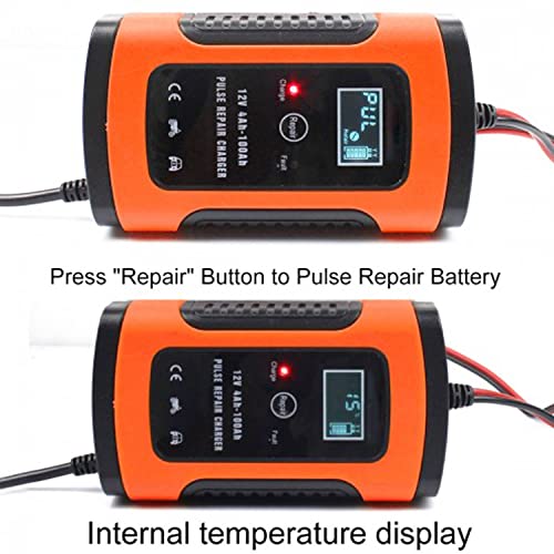 Image of AllExtreme EXBCD01 3-Stage Automatic Smart Battery Charger with LCD Display for Charging AGM, Gel, SLA & Wet Batteries Multi-Protection Maintainer for Vehicles, Motorcycle, and Repair 12V 5Ah
