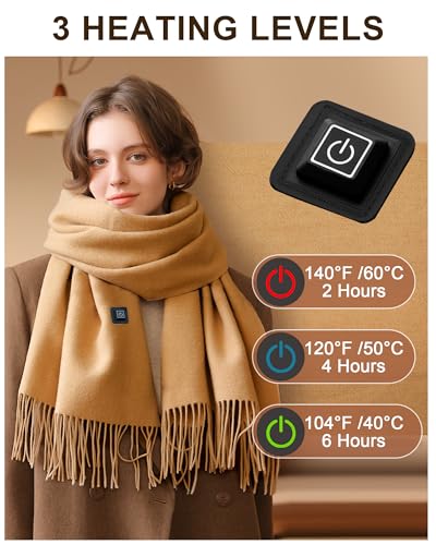Hicdaw Heated Scarf for Women/Men with 5000mAh Battery - Rechargeable Neck Scarf with Warmer for Women/Men Neck Pain Relief3