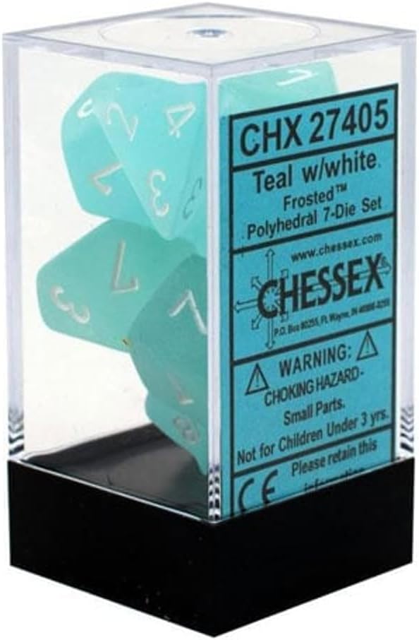 Chessex CHX27405 Dice-Frosted Teal/White Set