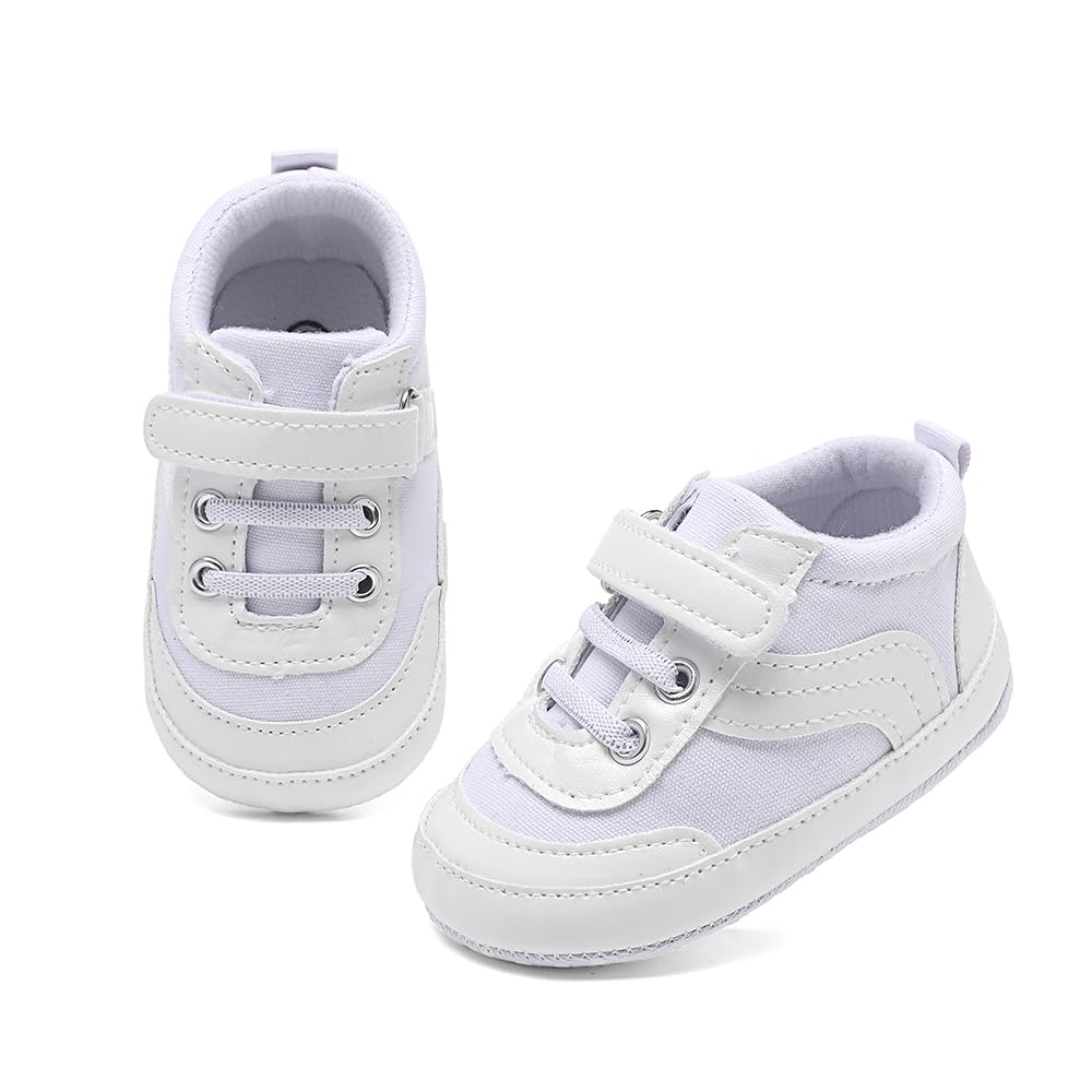 Clowora Unsex - Zapatos de lona para bebé y niña, suela suave, antideslizantes, informales, zapatos planos para bebés y niños pequeños, de 3 a 18 meses