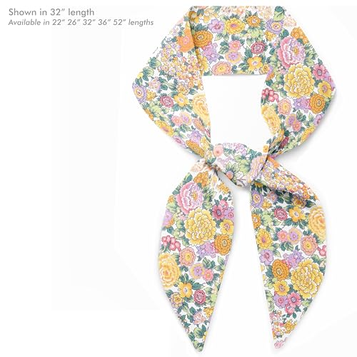 Liberty London Purse, Head, or Neck Scarf - "Elysian Day Yellow" Floral Skinny Scarf - Headband, Handbag, Purse Handle - Silky Tana Lawn Cotton4