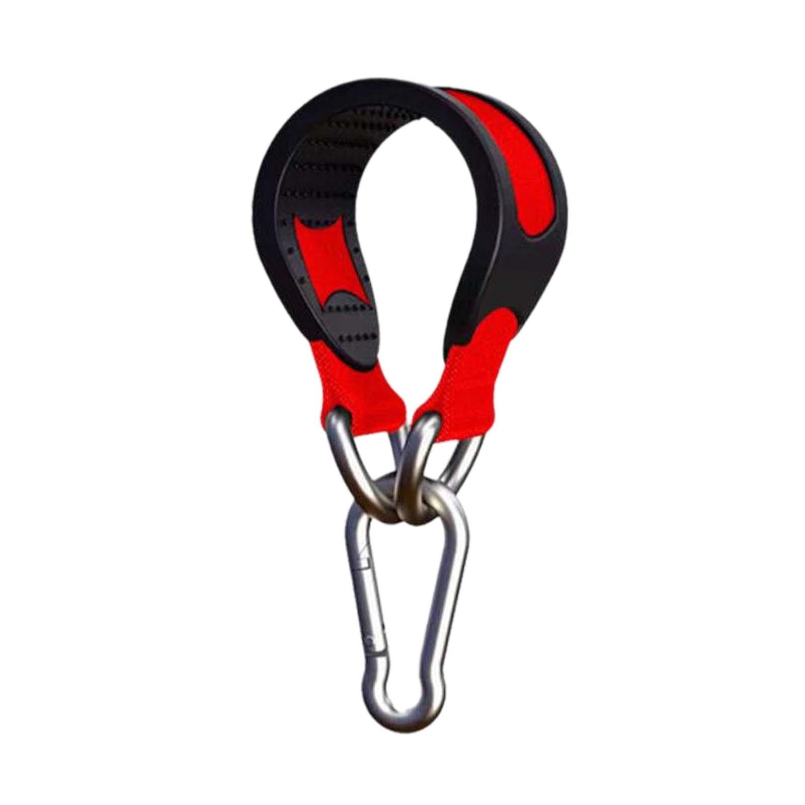 ATORSE 3xExercise Strap Working Out Belt with Snap Carabiner Tree Swing Hanging Strap Red-image-27