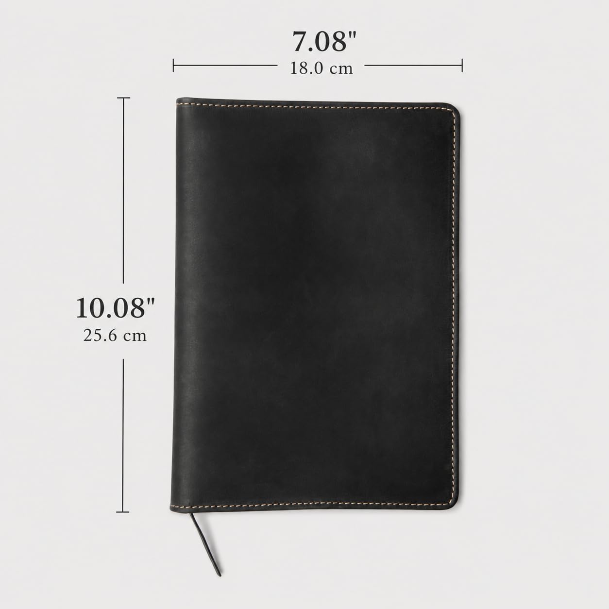 THEODORE Étui pour Carnet en Cuir Noir Theodore - Compatible Moleskine XL et Cahiers B5 (19,8 x 27,4 cm) - Carnet de Voyage avec Journal Inclus