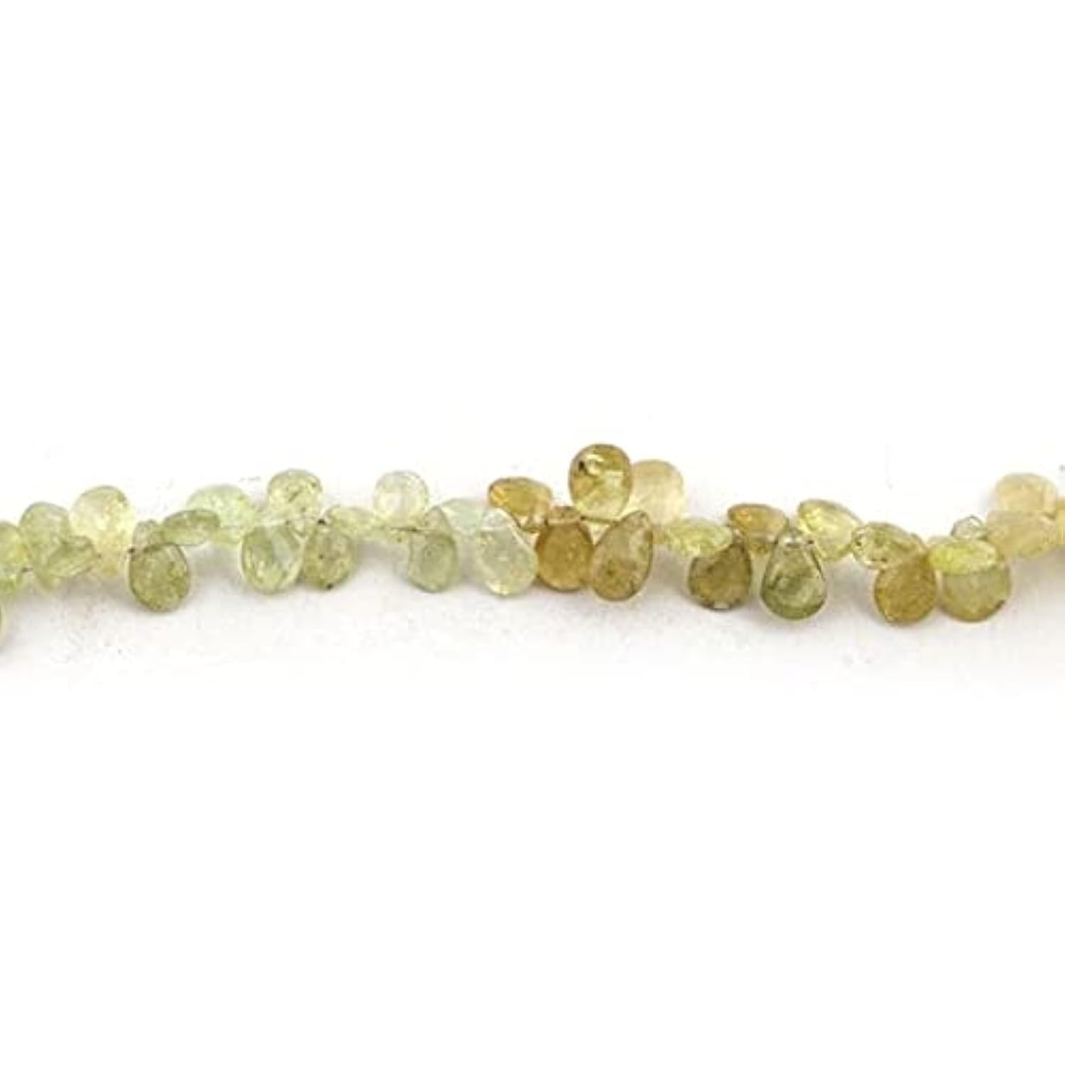 Prehnite naturelle en perles gouttes, idéal pour créer vos bijoux bohèmes et colliers d'été