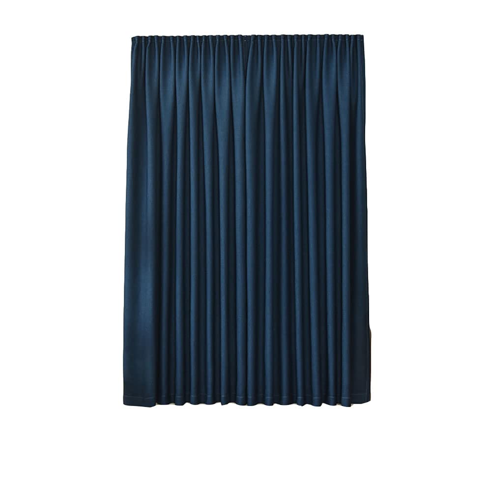 DAIHAN Simple Hole-Free installation Curtain 1 piece Window Curtains Privacy Protected Blackout Darkening Curtain for Living Room Window Treatment DarkBlue