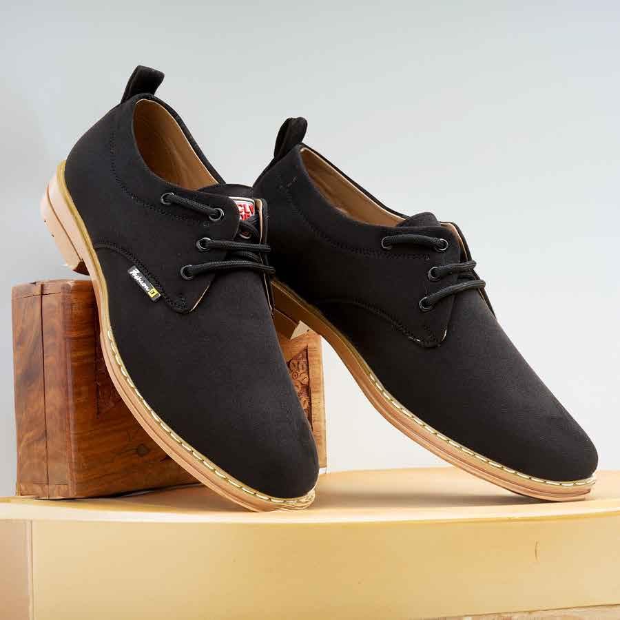 Image of WUGATTI Men's Suede Leather Lace-Up Casual Shoes Oxfords Walking, Office Comfortable and Classy Sneakers with Extra Comfort