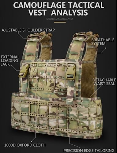 Armadura de combate del ejército con sistema MOLLE transpirable 3