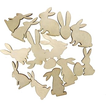 Pack of 100 Wooden Rabbit Confetti Decoration DIY Bunny Confetti Table Decoration Confetti for Gifts Crafts Outdoor Party Decoration
