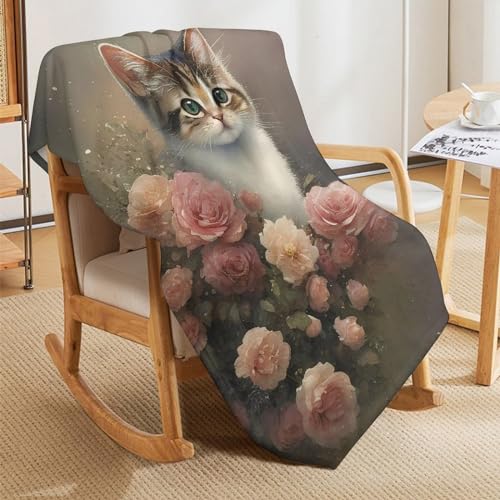Couverture chaude flannel chat idée cadeau lit enfant - 5