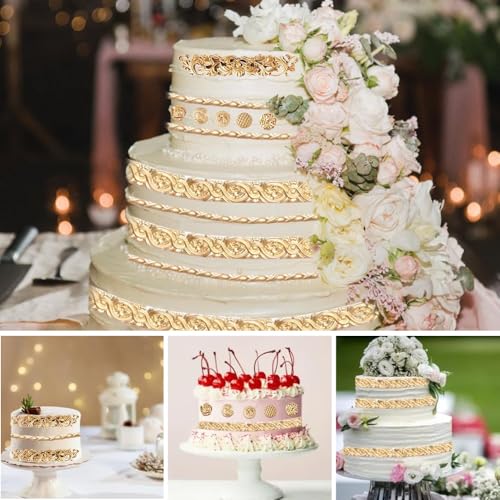 3D Baroque Sculpted Cake Mould, 2PCS Fondant Silicone Mold with Blue Drip Irrigation, Scroll Border Embossed Lace Molds Retro Relief Fondant Mould for Sugarcraft Clay Gum Icing Candy - Image 4