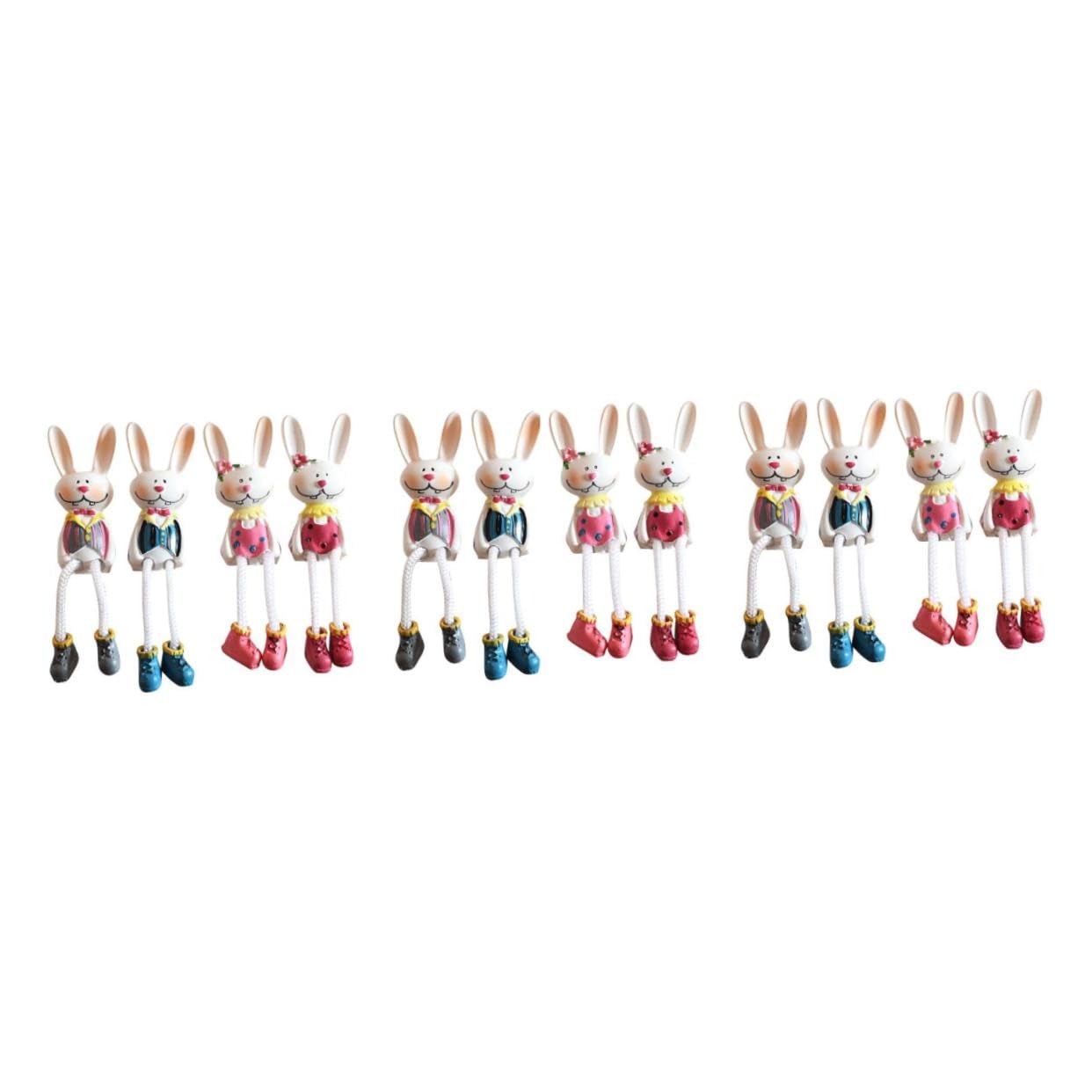 OUNONA 3 Sätze Kaninchen-verzierung Bunnies Ohren Hase Regalsitter Dein Hasenfigur Porzellanhase Hasen Dekorationen Stehende Häschenstatuen Groß Colorful Harz 4 Stück * 3