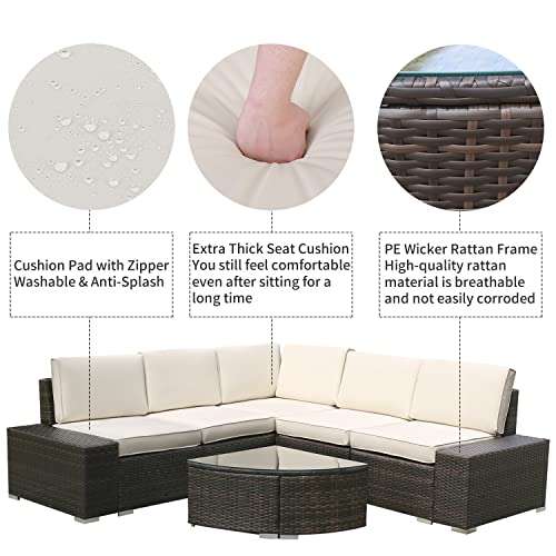 image for LAUSAINT HOME 6 Pieces Patio Furniture Sets,Luxury Outdoor All Weather