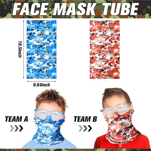 Sosation 12 Sets Tactical Vest Kit Compatible with Nerf Party Favor Accessories, Face Mask Wrist Ammo Holder Toy Gift Supplies (Orange and Blue) - Image 3