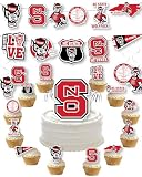 NC State Party Supplies Wolfpack Cupcake Toppers Graduation Decor 42 Pc